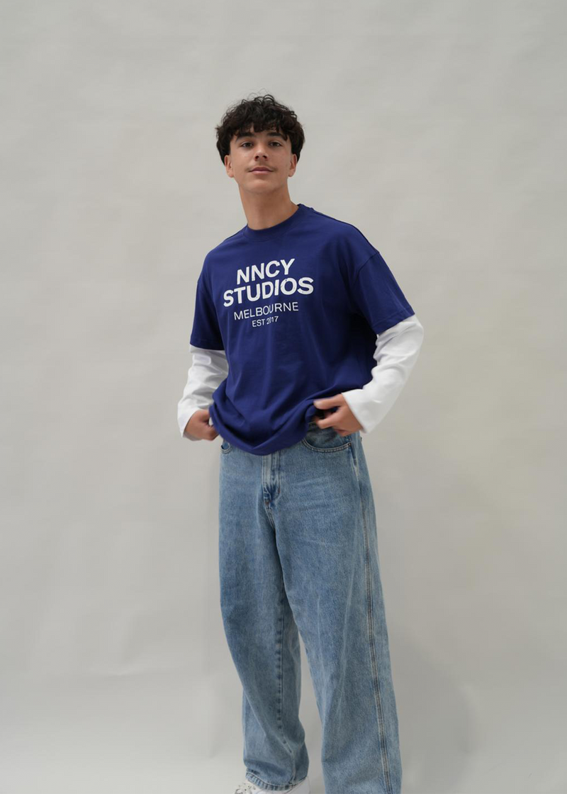 Layered Logo Tshirt - Blue