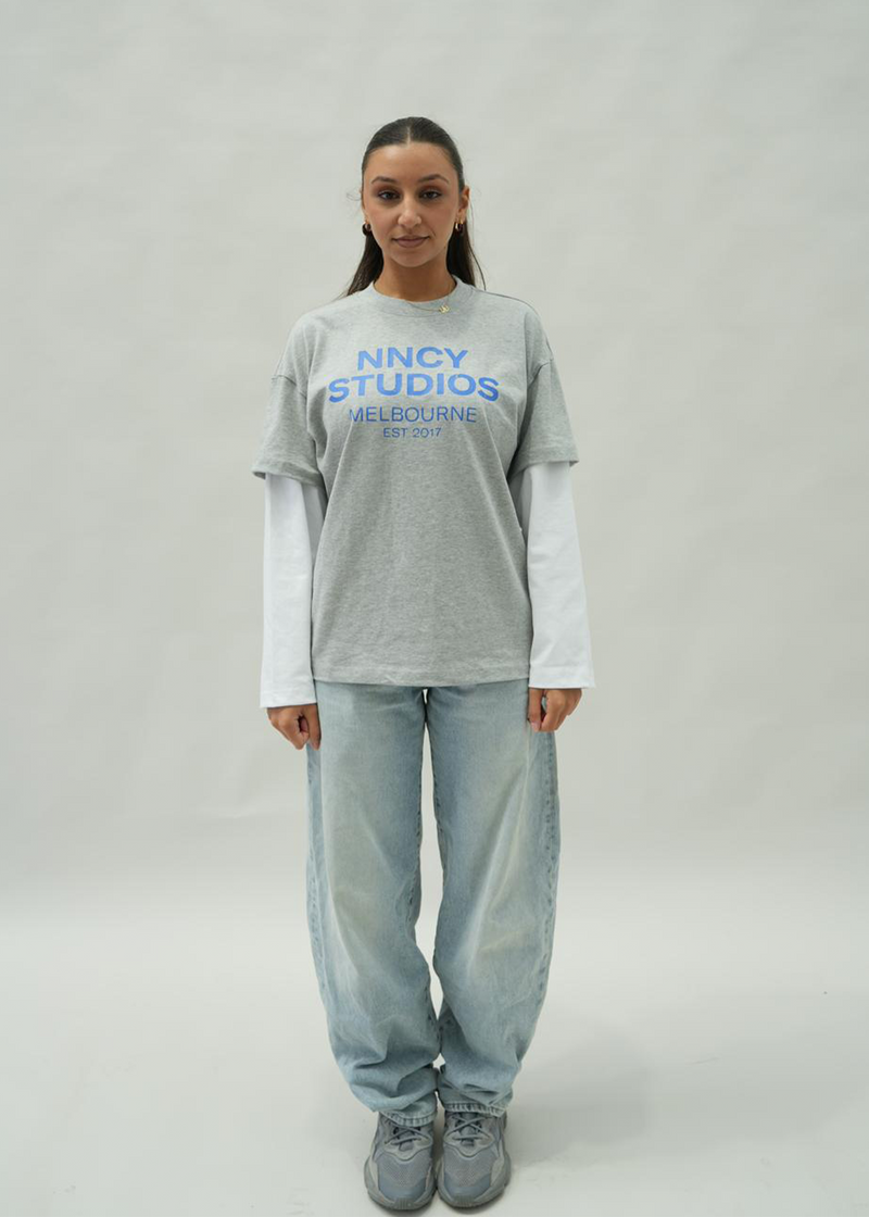 Layered Logo Tshirt - Grey