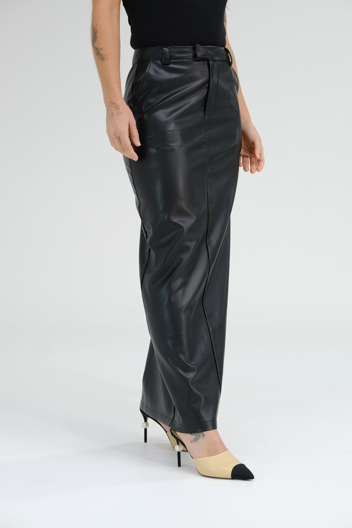 Vegan Leather Maxi Skirt - Main Image