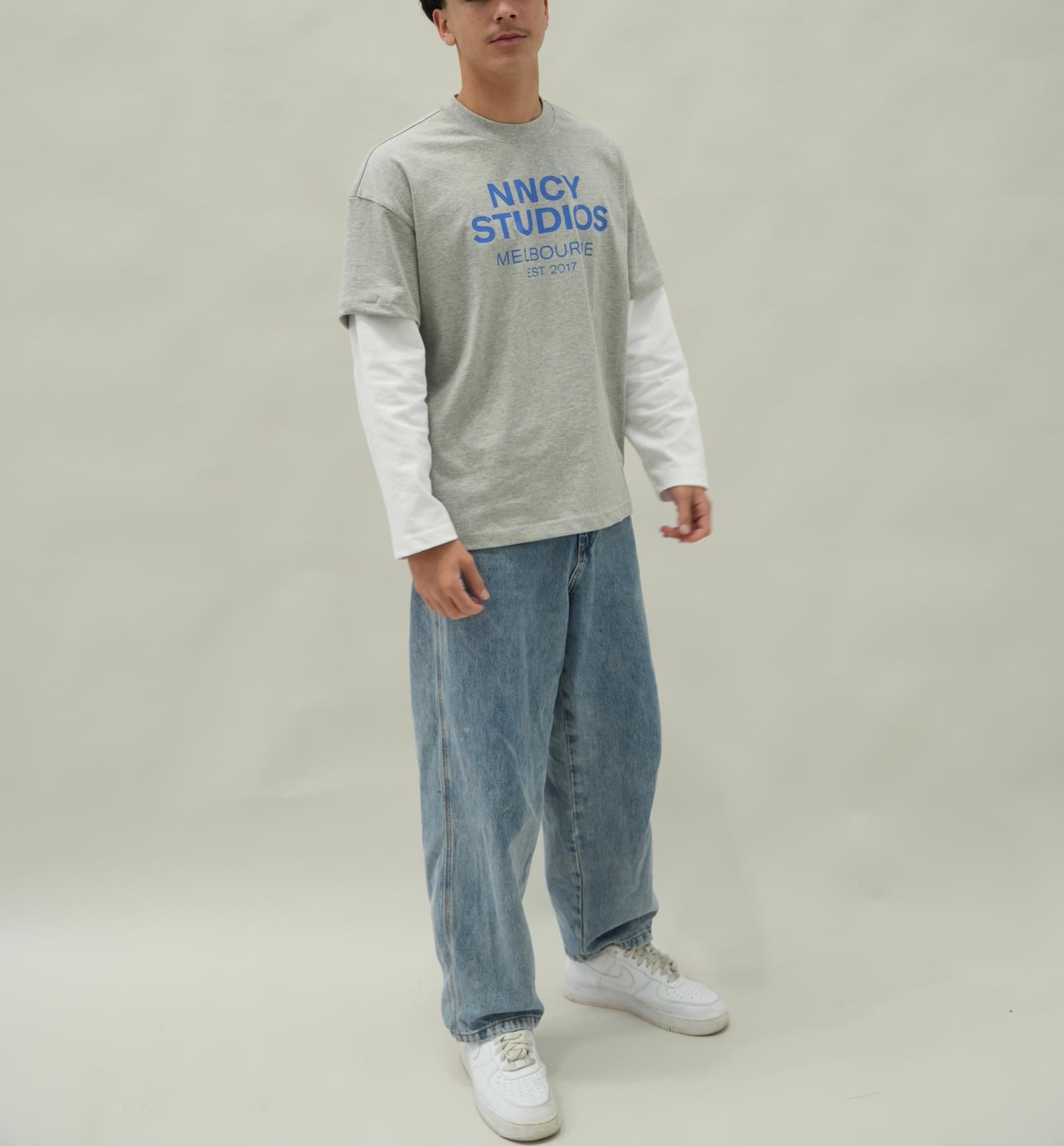Layered Logo Tshirt - Grey – NNCY