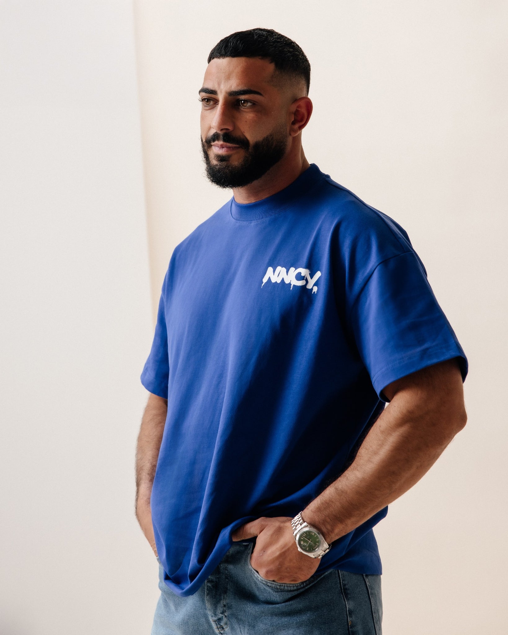 Blue Graffiti Print Tee