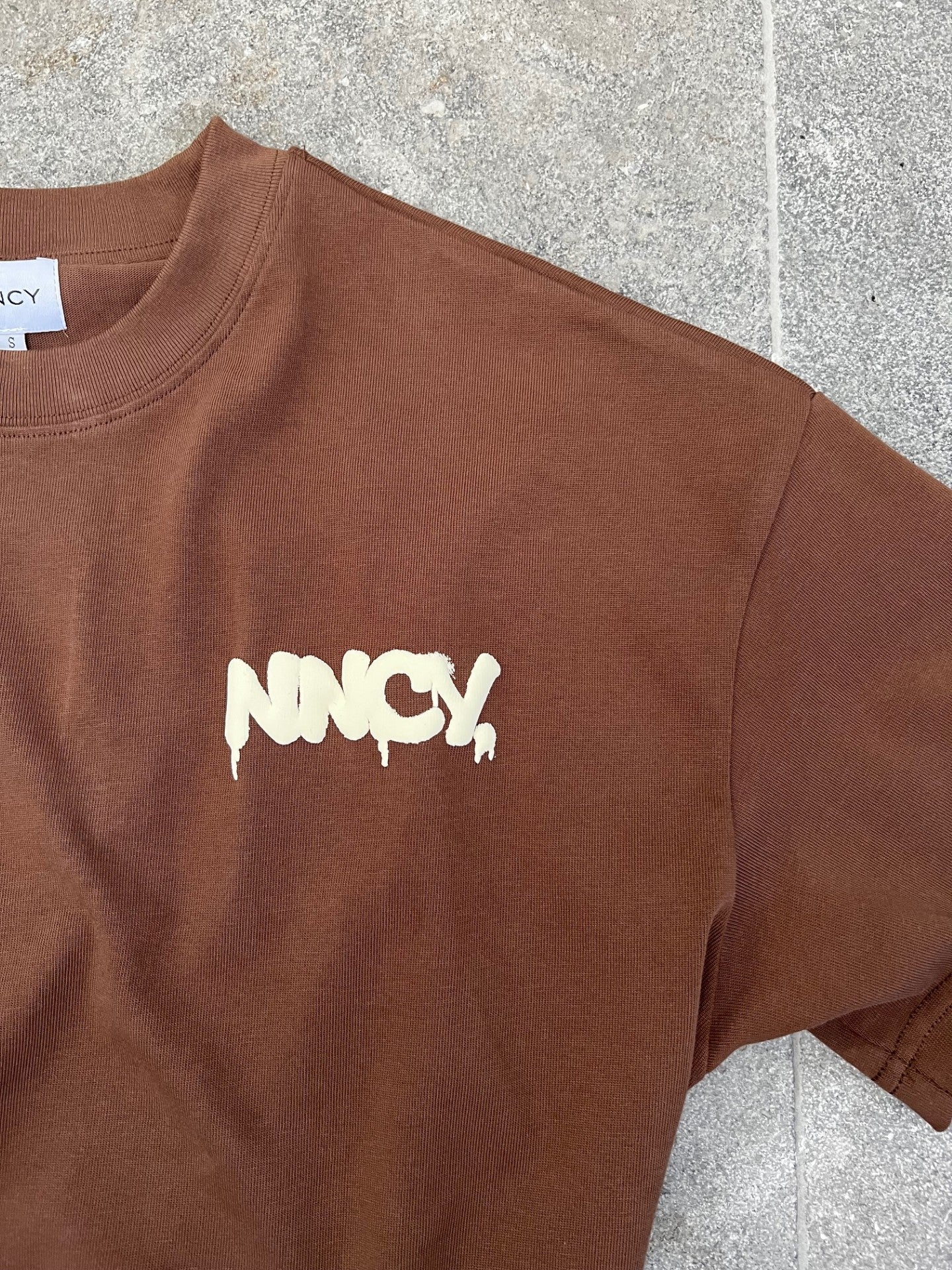 Brown Graffiti Print Tee