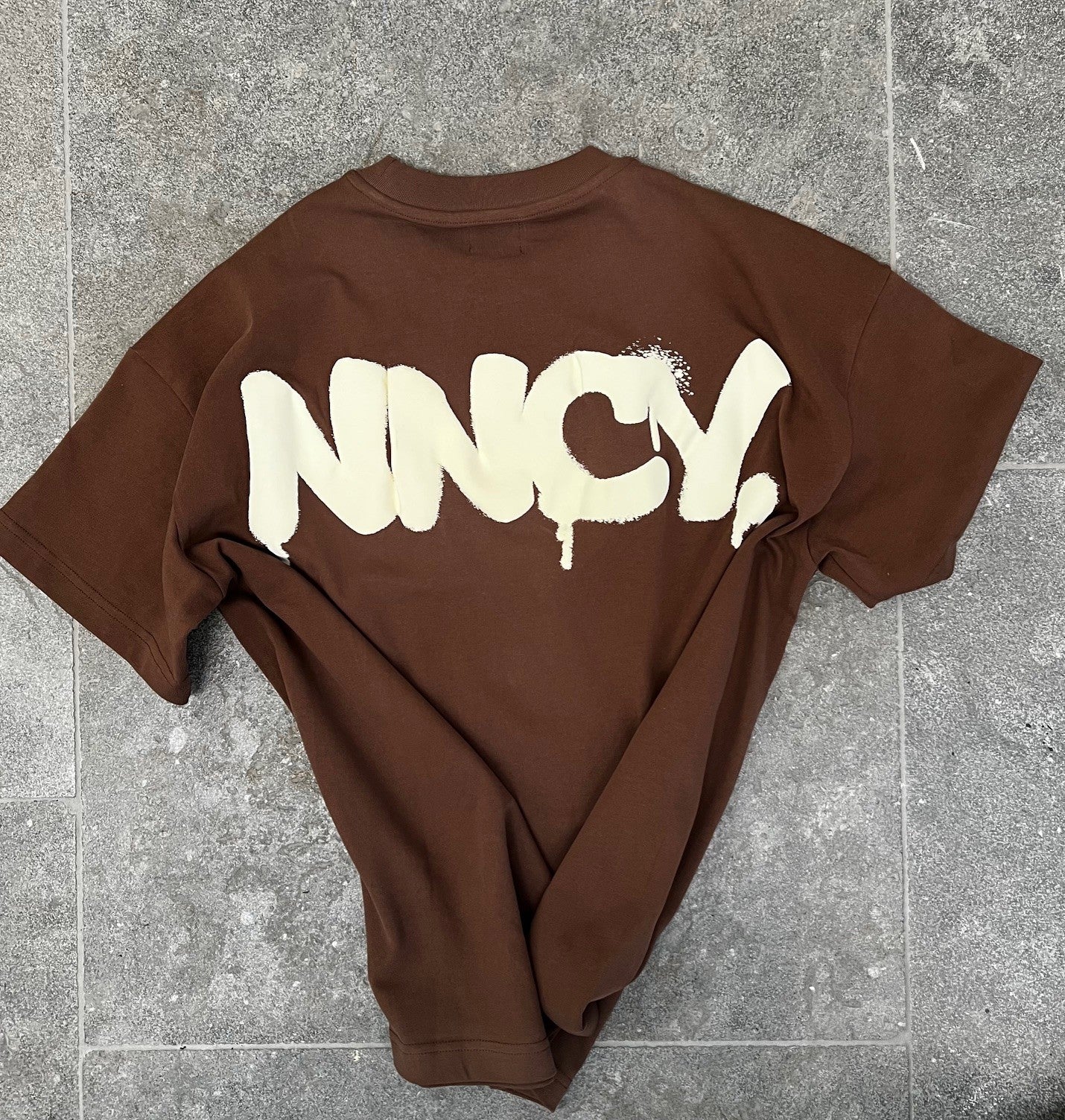 Brown Graffiti Print Tee