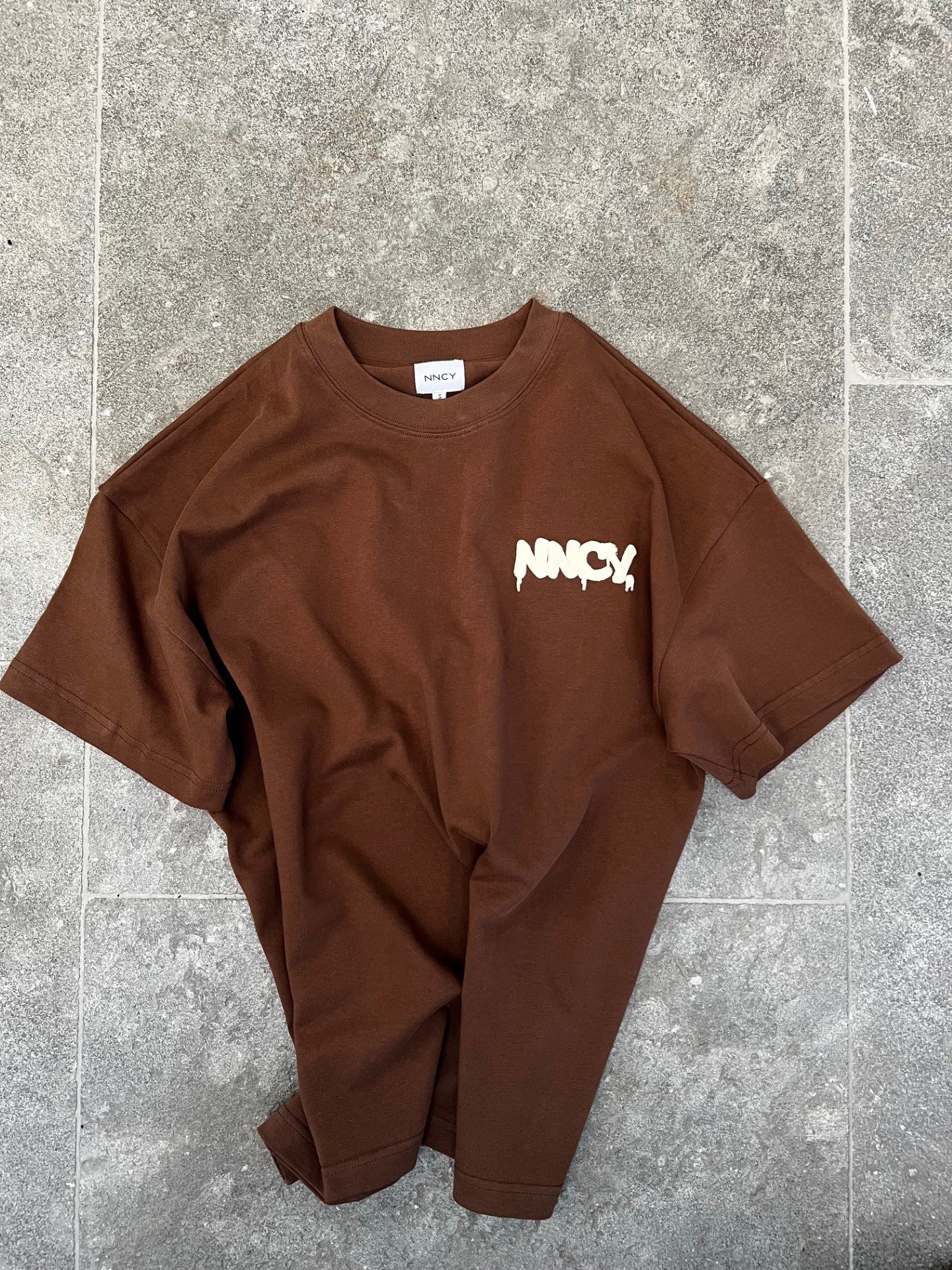 Brown Graffiti Print Tee