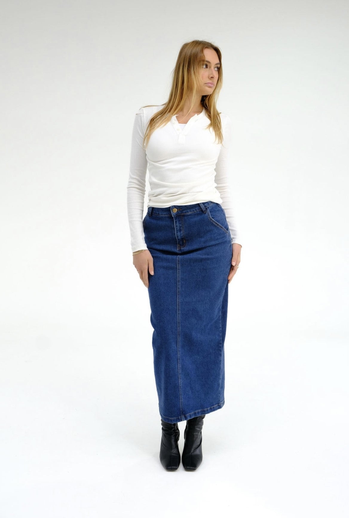 Denim Maxi Skirt